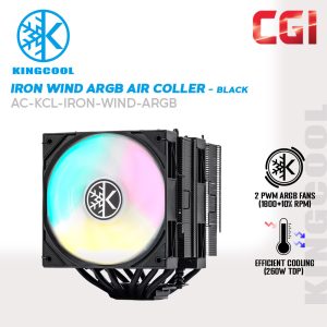 Kingcool Iron Wind CPU Air Cooler ARGB 59.63CFM 1800RPM Black