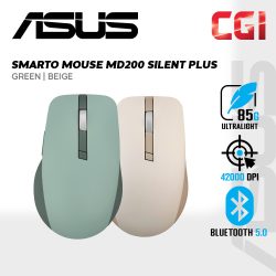 Asus SmartO MD200 Work On Glass Mouse Silent Plus 4200 DPI Wireless Bluetooth Portable Mouse