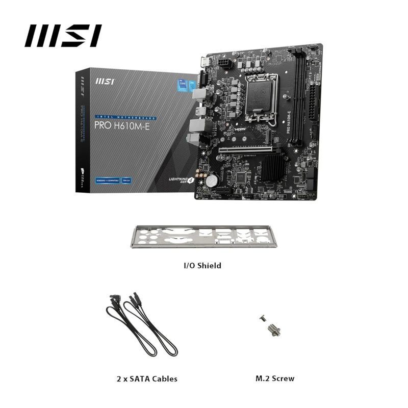 MSI Pro H610M-E DDR5 5600MHz Intel H610 LGA1700 mATX Motherboard