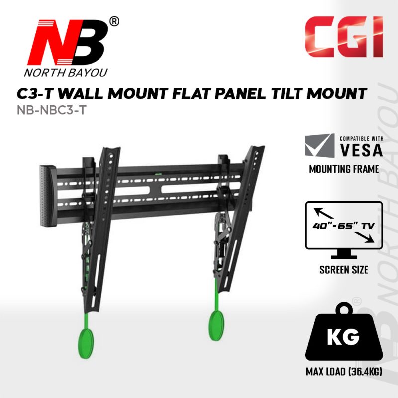 North Bayou C3-T Tilt Support 40"-65" Flat Panel Mount