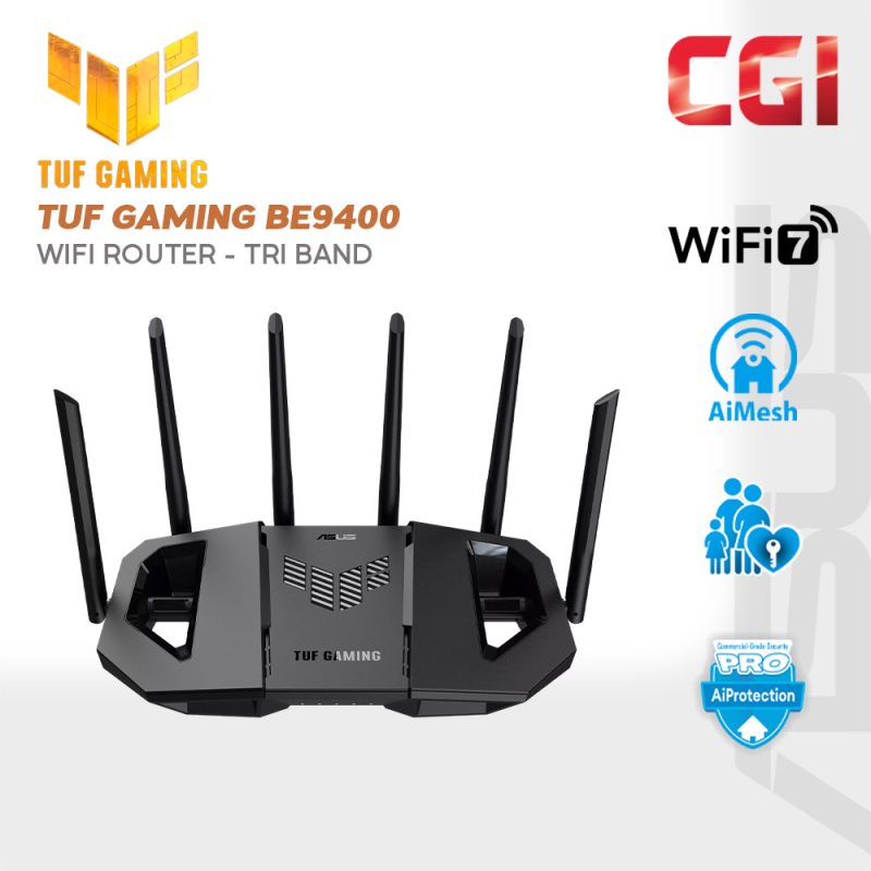 a57fedf9b866a5abf1e87c847c0bace3.jpeg ASUS TUF-BE9400 Tri Band WiFi 7 320MHz 6GHz 5764 Mbps Extendable Gaming Router