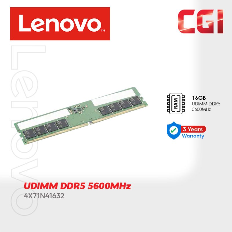 Lenovo 16GB DDR5 5600MHz UDIMM Memory - 4X71N41632