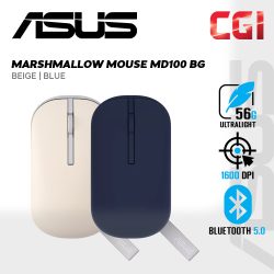 Asus MD100 Marshmallow Portable Wireless Bluetooth Ultraslim Lightweight Silent Mouse