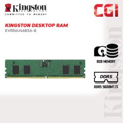 Kingston 8GB ValueRAM DDR5-5600Mhz DIMM Memory RAM - KVR56U46BS6-8