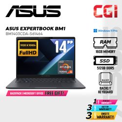 Asus ExpertBook 14" BM1403CDA R5-7535HS 16GB D5 512GB FHD Win11Pro 3Y Onsite with Office - BM1403CDA-S61464