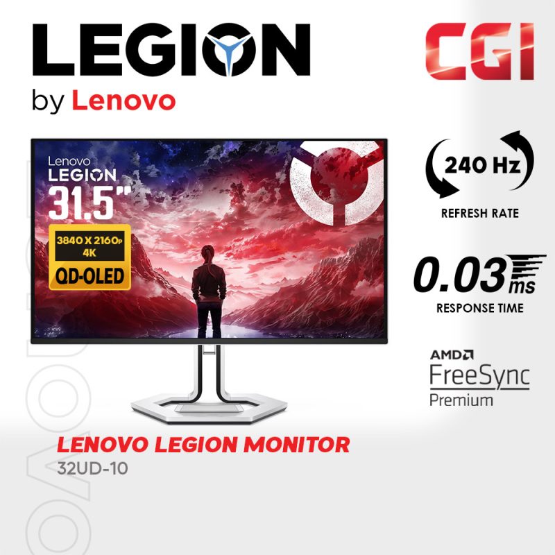 Lenovo 31.5" PRO 32UD-10 QD-OLED UHD 240Hz 0.03ms Legion Pro Monitor