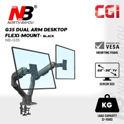 North Bayou G35 Dual Arm Desktop Flexi-Mount for 22"-32" Black