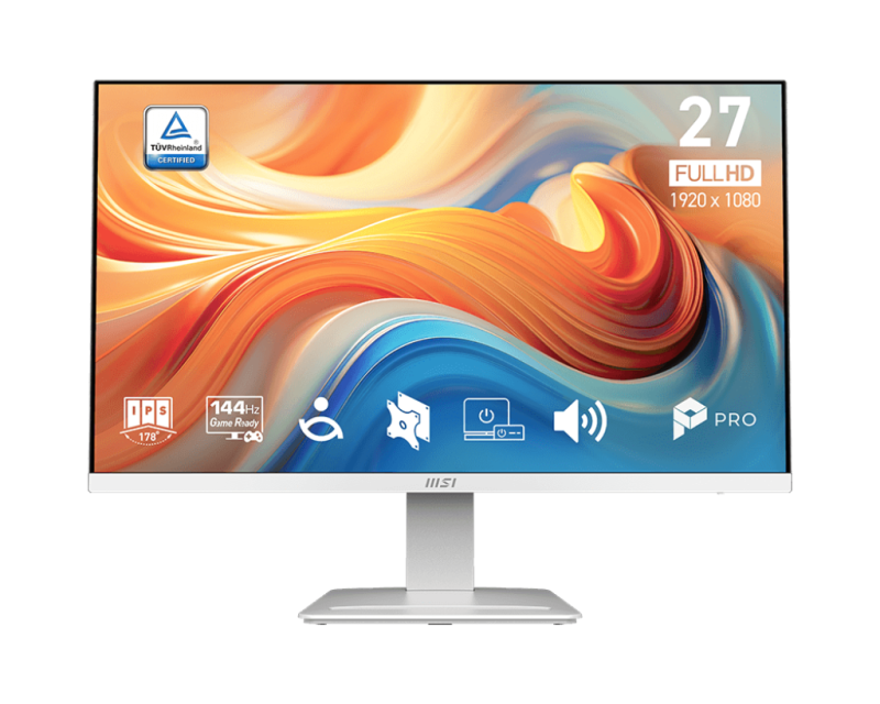 MSI 27" PRO MP273W E14A IPS FHD AMD FreeSync 144Hz 1ms Build In Speaker Business Productivity Monitor