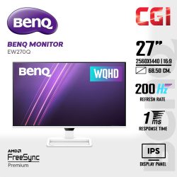 BenQ 27" EW270Q IPS QHD HDR10 90% P3 FreeSync 200Hz 1ms Built-In Speaker USB-C(PD 65W) Monitor