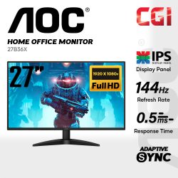 AOC 27" 27B36X IPS FHD HDR10 Adaptive Sync 144Hz 0.5ms 3-sided Frameless Monitor