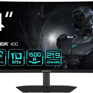 GIGABYTE 34" G34WQC2 WQHD HDR400 VA AMD FreeSync 200Hz 1ms Ergonomics Curved Gaming Monitor