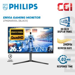 PHILIPS 26.5" Evnia 27M2N6500L QD OLED QHD HDR10 G-Sync 240Hz 0.03ms Gaming Monitor - Dark Slate