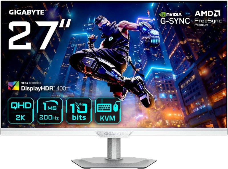 GIGABYTE 27" M27Q2 QD ICE QHD HDR400 IPS G-Sync 200Hz 1ms Ergonomic Gaming Monitor