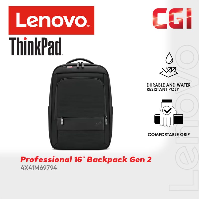 Lenovo ThinkPad 16" Professional BackPack Gen 2 (Water Resistant) 4X41M69794