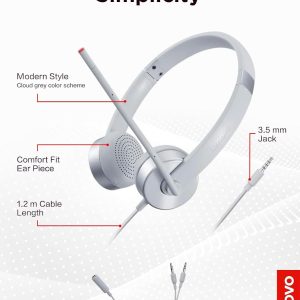 Lenovo 100 VOIP Stereo Analogue Wired Headset - GXD1B60597