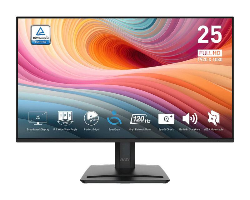 MSI 24.5" PRO MP251 E2 ( FHD, IPS, Adaptive Sync, 120Hz, 1ms, Speaker ) Business Productivity Monitors