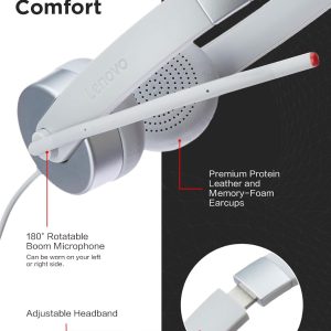 Lenovo 100 VOIP Stereo Analogue Wired Headset - GXD1B60597