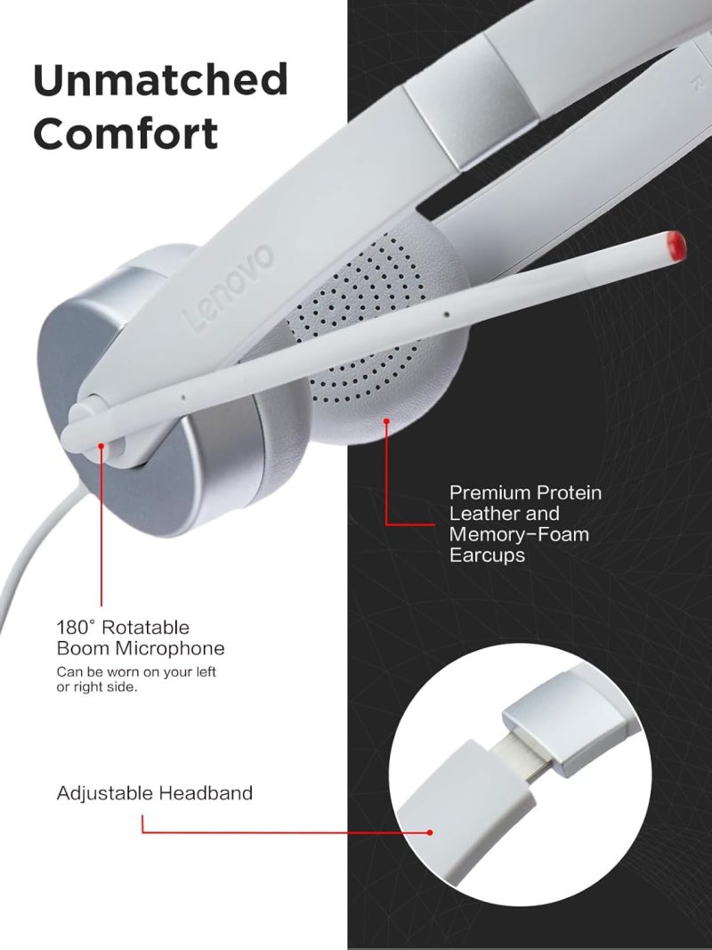 Lenovo 100 VOIP Stereo Analogue Wired Headset - GXD1B60597