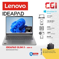 Lenovo IdeaPad Slim 5 14AKP10 83HX005YMJ ( Ryzen Ai 5 340, 2x12GB, 1TB, 14" WUXGA OLED, W11H ) 1Y Premium with Office Laptop