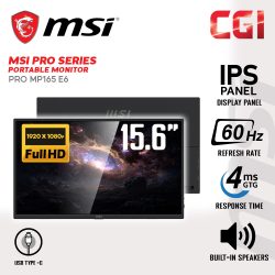 MSI 15.6" PRO MP165 E6 ( FHD, IPS, Adaptive Sync, 60Hz, 4ms ) Portable Monitors