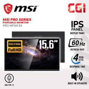 MSI 15.6" PRO MP165 E6 ( FHD, IPS, Adaptive Sync, 60Hz, 4ms ) Portable Monitors