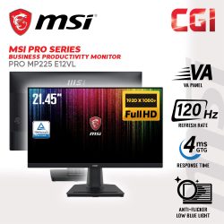 MSI 21.45" Business Productivity Monitors ( FHD | VA | Adaptive-Sync | 120Hz | 1ms | Ergonomic ) PRO MP225 E12VL