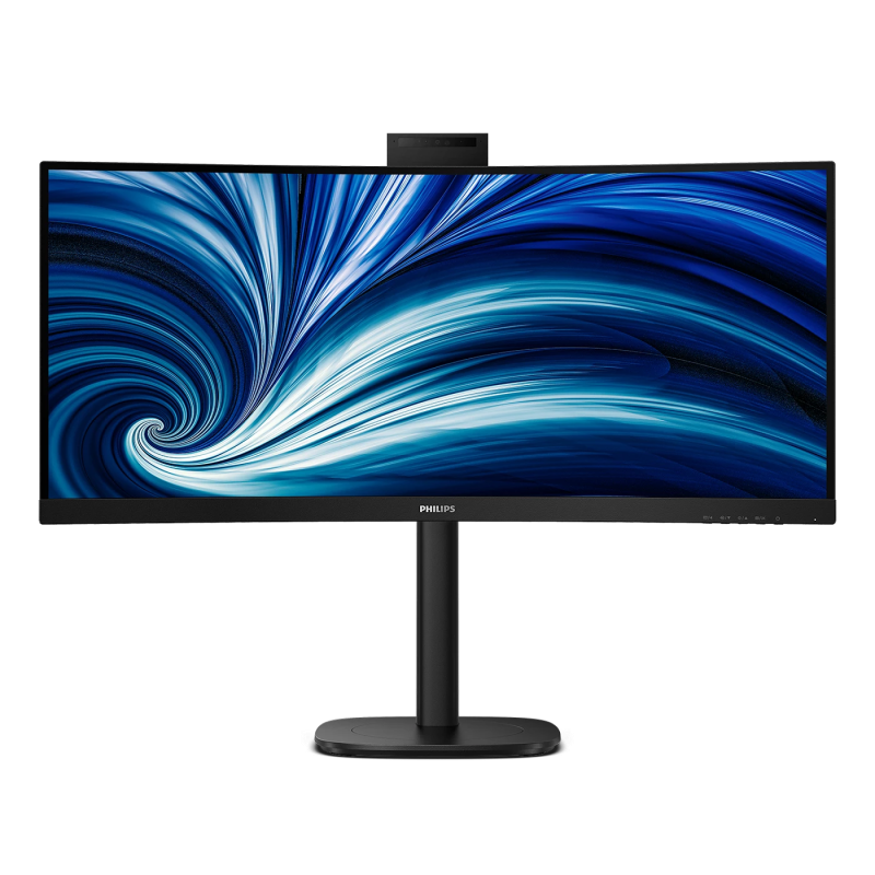 Philips 34" 34B2U3600CH Ultrawide Curved Monitor (UWQHD | HDR10 | VA | 120Hz | 4ms | USB-C | Pop-Up Webcam | Speaker | HAS)