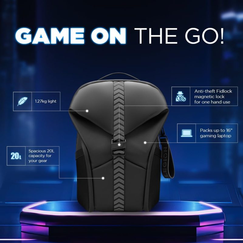 Lenovo Legion 16" GB700 Gaming Backpack (GX41M53147) | Weather Resistant | Anti Theft Fidlock | 20L Capacity