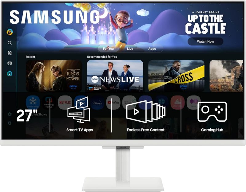 Samsung 27" M5 M50F LS27FM501EEXXS ( IPS, FHD, HDR10, 60Hz, 5ms, Tizen OS ) Smart Monitor with Speaker
