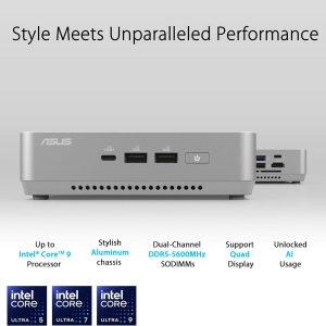 Asus NUC 14 RNUC14RVSU900000I Pro+ Slim (Intel® Core™ Ultra 9) Win11Pro with Office Mini PC