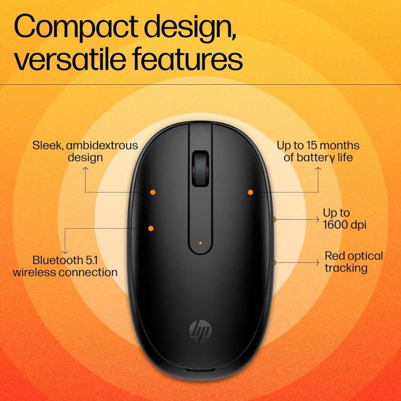 HP 240 1,600 DPi Black Bluetooth Mouse - 3V0G9AA