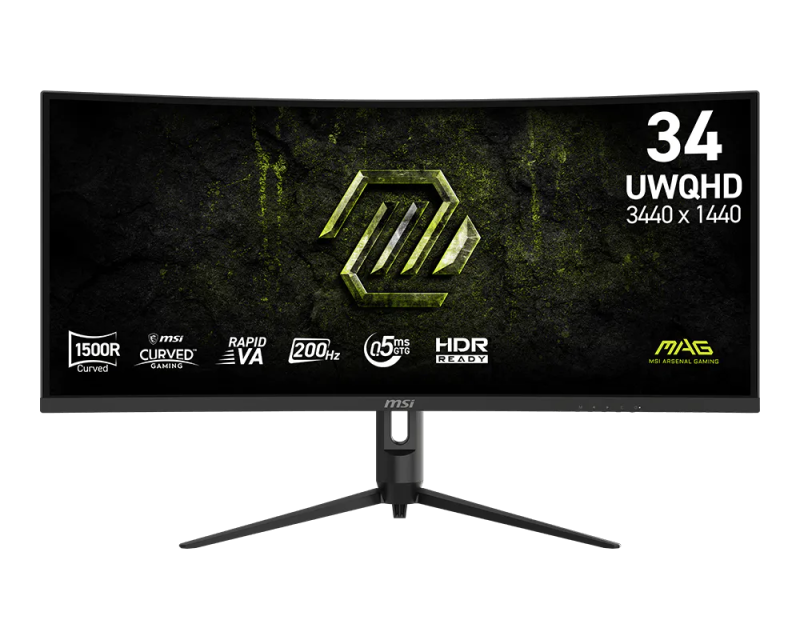 MSI 34" MAG 342CQRF E20 Curved ( Rapid VA, UWQHD, 200Hz, 0.5ms, Adaptive Sync ) Ergonomic Gaming Monitor