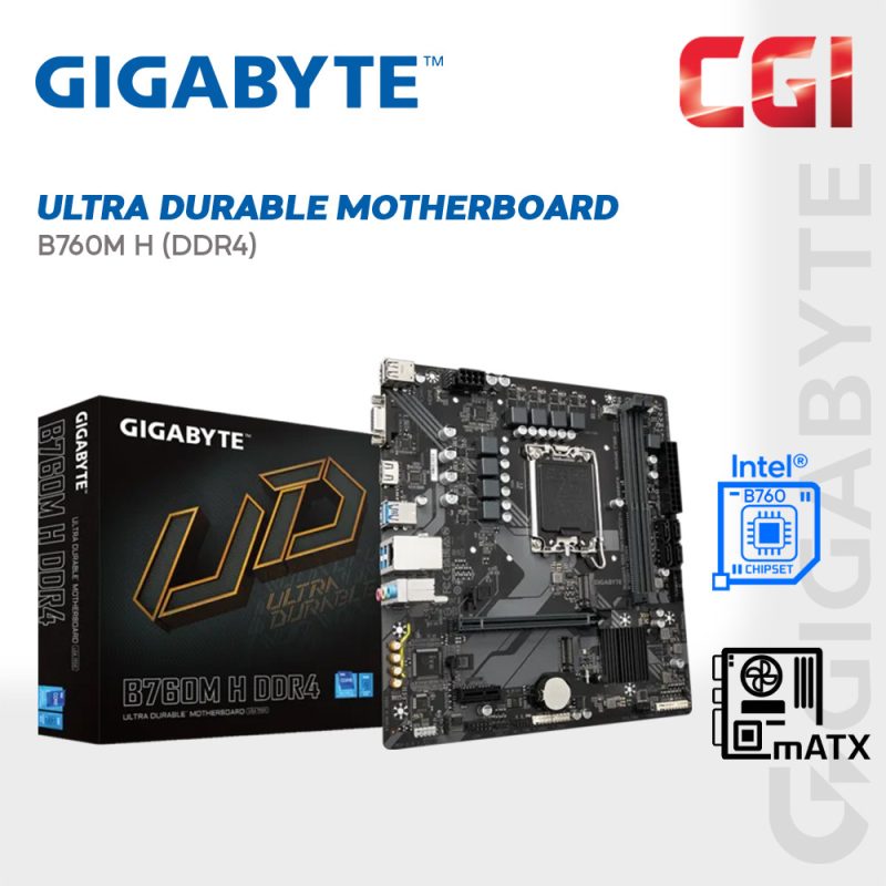 Gigabyte B760M H DDR4 LGA 1700 Integrated Graphics Micro ATX Motherboard