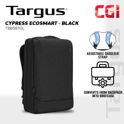 Targus 15.6" Cypress Convertible Backpack with EcoSmart in Black - TBB587GL