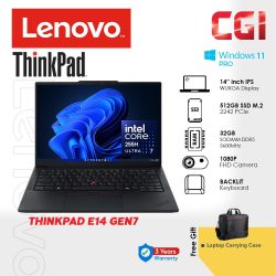 Lenovo 14" ThinkPad E14 Gen 7 21SX0061MA ( Ultra 7 255H, 32GB, 512GB, Win11Pro ) WUXGA IPS with 3Y Premium Support Ai PC Laptop