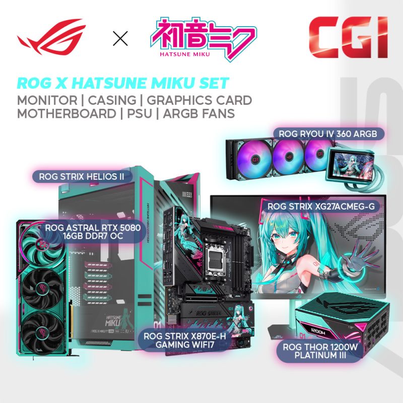 ROG x Hatsune Miku Desktop PC Gaming Set/Build Package (Powered By Asus)