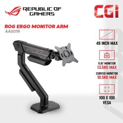 [PreOrder] Asus AAS01R ROG Ergo Monitor Arm up to 49-inch - Mechanical Spring Monitor Mount with Desk Clamp and Grommet Mount