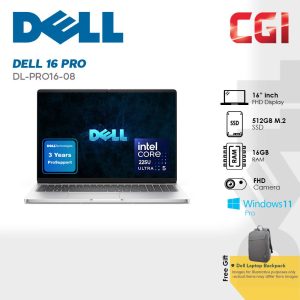 Dell Pro 16 ( Ultra 5 225U, 16GB, 512GB, 16" FHD, Win11Pro ) with 3Y Pro Support & Onsite Service