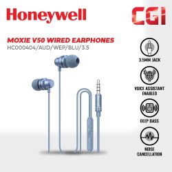 Honeywell Moxie V50 Wired In-Ear Earphones (Blue) - HC000404/AUD/WEP/BLU/3.5