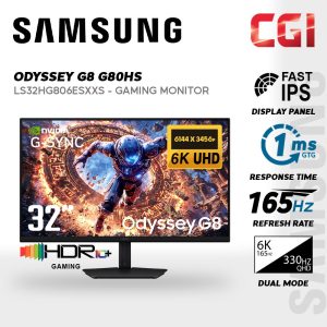 Samsung 32“ Odyssey G8 G80HS LS32HG806ESXXS（ IPS,  HDR10+, 6K 165Hz / 3K 330Hz , 1ms, Freesync, GSync ) Gaming Monitor