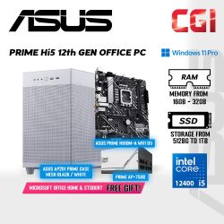Prime Hi5 Intel i5 14th Gen Office PC ( Intel Core i5 / 16GB RAM / 512GB SSD / Windows 11 Pro ) with Office - White Casing