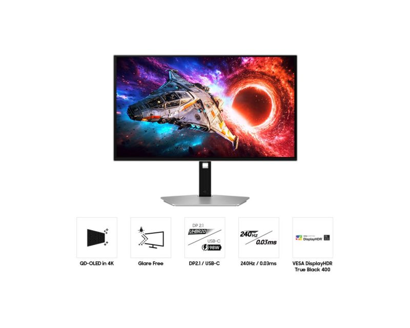 Samsung 27" Odyssey G8 G80SH LS27HG802SEXXS ( OLED, 4K UHD, HDR10+, 240Hz, 0.03ms, Freesync ) Gaming Monitor
