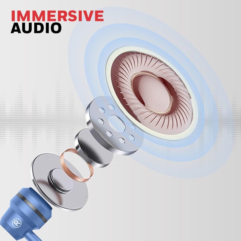 Honeywell Moxie V50 Wired In-Ear Earphones (Blue) - HC000404/AUD/WEP/BLU/3.5