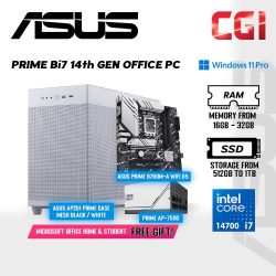 Prime Bi7 Intel i7 14th Gen Office PC ( Intel Core i7 / 16GB RAM / 512GB SSD / Windows 11 Pro ) with Office - Black Casing