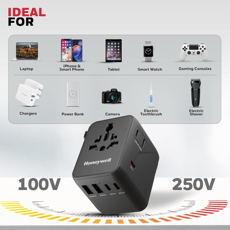 060e5ee90099b5bad82a9f2197c48478.jpeg Honeywell Universal World Platinum Series Travel Adapter 70W (Black) - HC000071/CHG/TRV/BLK/70W