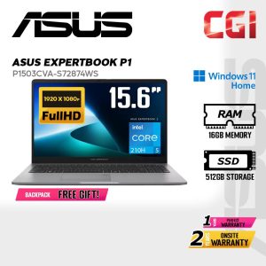 070c235961b0cb338926c0cfe9a7e5bf-9.jpeg Asus 15.6" ExpertBook P1 P1503CVA Laptop Intel Core 5 210H 16GB 512GB FHD IPS Win11Home 2Yos - P1503CVA-S72874WS