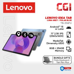 Lenovo 11" Idea Tab TB-336FU - MediaTek Dimensity 6300 | 8GB+256GB | Android 15 | Touchscreen with Pen & Keyboard ( ZAFR0977MY / ZAFR0977MY )