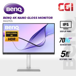BenQ 27" MA270S IPS 5K Nano Glass Panel 450nits HDR10 70Hz 5ms Ergonomics Stand Creators Monitor