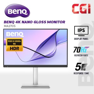 3d10c858759c8de06be691f1fe73d69a.jpeg BenQ 27" MA270S IPS 5K Nano Glass Panel 450nits HDR10 70Hz 5ms Ergonomics Stand Creators Monitor