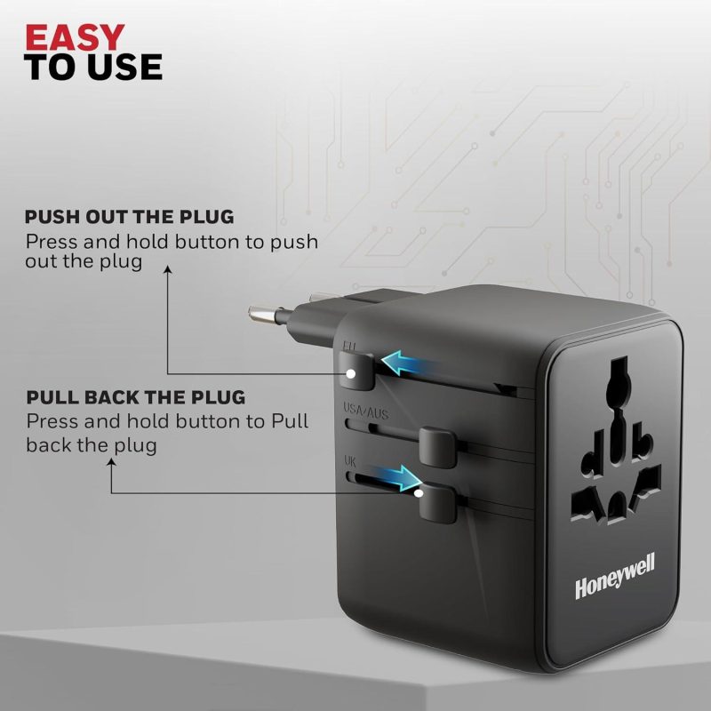 51c4ff79d65251a3c6c08e819b691975.jpeg Honeywell Universal World Platinum Series Travel Adapter 70W (Black) - HC000071/CHG/TRV/BLK/70W